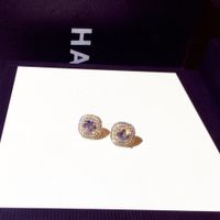 Wholesale Crystal Stud Earrings for women Sterling Silver Cute Unique Sparkle Evening Jewelry E002454