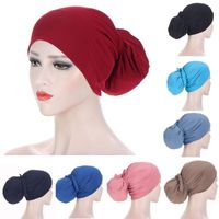 Wholesale Scarves Women Turban Bonnet Muslim Hat Hijab Scarf Inner Caps Arab Wrap Head Underscarf Ladies Lace Up Turbantes