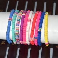 Wholesale Charm Beach Jewelry Ethnic Style Bracelets Handmade Mixed Color mm Soft Clay Beads Bracelet Elastic Cord Bangle