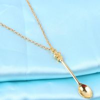 Wholesale Pendant Necklaces King Queen Crown Mini Tea Spoon Gold Silver Plated Necklace Women Dress Brand Jewelry