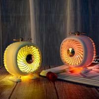 Wholesale Night Lights Light Creative LED Table Lamp Mini Electric Fan USB Rechargeable Bedside Levels DimmableDesktop Decorative