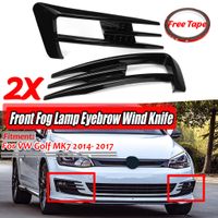 Wholesale New Pair Car Front Fog Lamp Eyebrow Wind Knife Cover Trim For VW For Golf MK7 Fog Light ABS Eyebrow Eye Lid