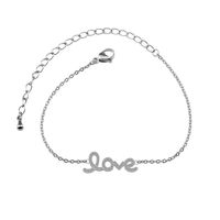 Wholesale Letters Copper Material Statement Bracelet Girlfriend Trendy Initial Charm Wire Love Bracelets for Women
