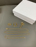 Wholesale 2021 new fashionable earring necklace free disassembly random combination of high end quality k gold plated mixed style earring necklace