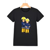 Wholesale Children s T shirt short sleeve round neck zhongda tong Firefighter SAM pattern sports top in summer