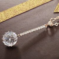 Wholesale Pendant Necklaces CAOSHI Simple Design Women s Necklace Dazzling Round Cut Cubic Zirconia Gold Color Wedding Engagement Party Neck Jewelry