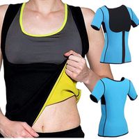 Wholesale Women s Shapers Bodysuit Slim Fit Short Sleeve Shirt Fitness Sports Sauna Suit The Neoprene Belly Trainer Weight Loss