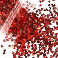 Wholesale 10g bag Red Silver Holographic Sequins Nail Art Glitter Flakes Shape Laser Maple Leaf Decorations Manicure