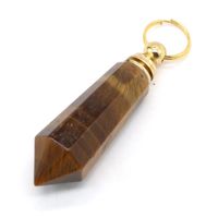 Wholesale Charms Small Pendant Natural Irregular Tiger Eye Stone Perfume Bottle For Jewelry Making Charm DIY Necklace Accessories x42mm