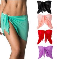 Wholesale Scarves Sexy See Through Bikini Cover Up Short Women Beach Swimwear Skirt Dress Swimsuit Wrap Suit