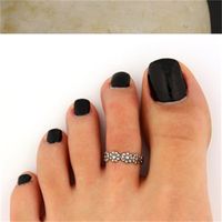 Discount gold silver toe rings Rings Vintage Small Daisy Flower Joints Beach Retro Carved Adjustable Toe Ring Foot Women Jewelry 1255 Q2