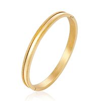 Wholesale Uniquely Designed Shiny Mid smooth Concave Surface Stainless Steel Frosted Side Bangle Bracelet Jewelry For Men And Women