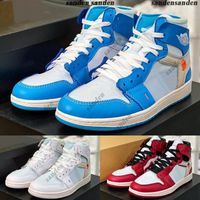 Wholesale High OG s Off Joint Design UNC Chicago North Carolina Chaussures Mens Basketball Shoes Red Blue White Women Sports Sneakers Outdoor Trainer