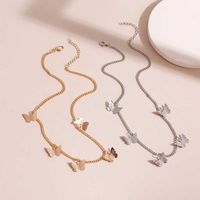 Wholesale Gold For Metal New Chain Butterfly Necklace Product Women Retro Fashion Necklace Butterfly Pendant Maiden Gift