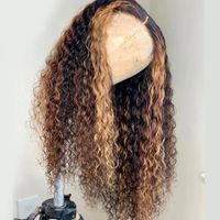 Wholesale Malaysia Honey Curly Blonde Transparent x6 Lace Front Human Hair Wigs With Baby Full For Women PrePlucked Remy