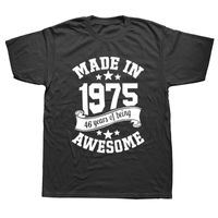 Wholesale Made In Years Awesome th Birthday T Shirt Mens Short Sleeves Oversized Streetwear Hip Hop Printed T Shirts Top Tees Men s T Shirts