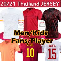Wholesale 2021 spain soccer Fans player version jerseys Uniforme de Fútbol RAMOS A INIESTA MEN KIDS Hombres Mujeres Niños men Women Kids Kits Football shirts uniforms