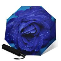 Wholesale Umbrellas High Quality Folding Patio Flower Custom Picture Printed Parasol Rainy Days Blue Rose For Kids