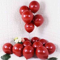 Wholesale GIHOO inch inch Rudy Red Glossy Metal Pearl Latex Balloons Chrome Metallic Color Wedding Party Decor H1112