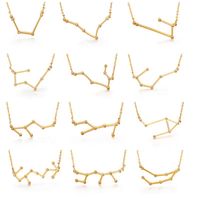 Wholesale Constellation Necklaces Pendant Female Elegant Star Zodiac Sign Choker Charm Gold Chain For Women Jewelry Gifts
