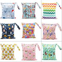 Wholesale 30 cm PUL printed single pocket diaper bag waterproof wet bag baby nappy bags pail liner laundry bag for baby cloth diaper Y2