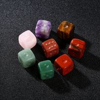 Wholesale Natural stone loose gemstones dice mahjong semi gem carved jade games crafts mm
