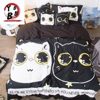 Wholesale Bedding Sets Black And White Color Cat Pattern Boy Girl Lovely Cute Animal Bedclothes Duvet Cover Quilt Pillow Cases