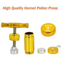 Wholesale Pollen Presser Smoking accessories Compressor Handle Dry Herb Tobacco Spice Grinder Crusher aluminum Metal Tincture RRB13356