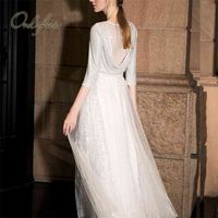 Wholesale Summer Women Long Party Dress Sexy Silver Sequin Maxi Evening Tulle