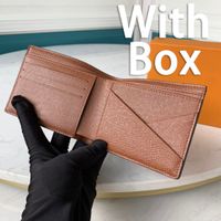 Wholesale Wallets Holders Paris plaid style mens wallet fashion men purse special canvas multiple short small bifold Coin Purses Come with Box