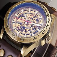 Wholesale Shenhua Number Sport Design Bezel Golden Watch Mens Watches Top Montre Homme Clock Men Automatic Skeleton Wristwatches