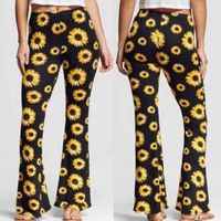 Wholesale Women s Pants Capris Women Sunflower Print Loose Lady Fashion Home Long Trousers Casual Cotton Comfortable High Waist