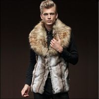 Wholesale Men S xl Coat Winter Self cultivation Faux Large Plush Collar Thickening Fur Coats Vest Singer Clothes Men s Vests