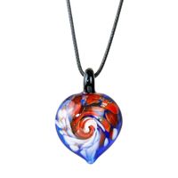 Wholesale Pendant Necklaces Rainbow Rosy Cloud Coloured Glaze Necklace Space Planet Glass Heart Handmade Galaxy Romantic Woman Birthday Jewelry Gift