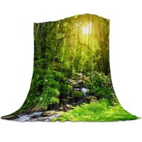 Wholesale Blankets Forest Creek Flowing Water Nature Scenery Soft Blanket For Bed Sofa Cover Summer Large Travel Throw Bedspread Carpet