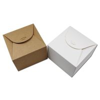Wholesale Gift Wrap x12x6cm quot x4 quot x2 quot Brown And White Kraft Paper Lace Frame Packaging Boxes Wedding Party Packing Box