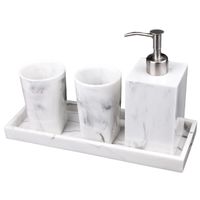 Wholesale Bath Accessory Set Home Bathroom Kitchen Soap Dispenser Bottle Organizer Tray With Cups