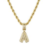 Wholesale Pendant Necklaces Punk Style Initial Letter Necklace Gold Color mm Stainless Steel Rope Chain T Shape CZ Jewelry Gift Dropship