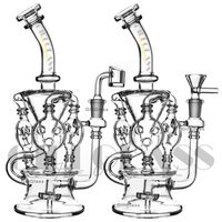 Wholesale Recycler Tornado Percolator Glass Bong Water Pipes Oil Dab Rigs With Heady Wax Pipe BongsQuartz Banger Or Bowl dabber nail Sold by Gzsmoke