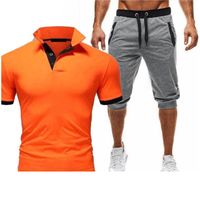 Wholesale Summer PC Set Men EUR US Size Short Sleeve T Shirts Two Piece Tops Shorts Sportswear Mens Sets Male Tracksuit Men s T Shirts