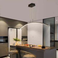 Wholesale Modern Remote Control White Or Black Led Pendant Lights For Kitchen Dining Living Room Hanging Lustre Indoor Lamps