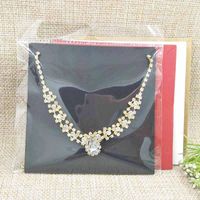 Wholesale Gift Wrap cm White black brown red Handmade Blank Jewelry Card Paper Cardboard Necklace Display Package Plastic Bag