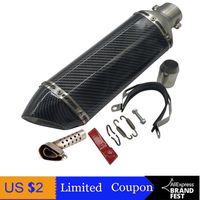 Wholesale Motorcycle Exhaust System Turbo Down Pipe Carbon Fiber Moto With DB Killer Acrapovich Muffler Band Flanges