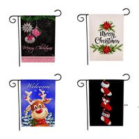 Wholesale Christmas Garden Flag Santa Claus Snowman Indoor Outdoor Home Winter Happy Festival Household Hanging Flags Decor FWF11081