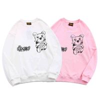 Wholesale Drew Spring House Loose Casual Tops for Men Women Pure Cotton Round Neck High Street Sweater Oversized Cartoon Bear Pullover