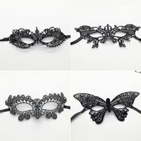 Wholesale Women Masquerade Black Lace Mask Veil Queen Eye Mask Halloween Mardi Gras Party for Sexy Lady Girl NHE10670