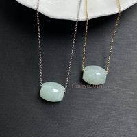 Wholesale Chains Natural Emerald Passepartout Pendant Necklace Jewellery Fashion Accessories Hand carved Woman Blessing Lucky Jewelry
