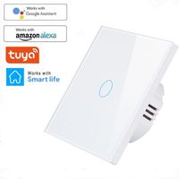 Wholesale Smart Power Plugs WIFI Wall Touch Sensor Switch EU RF433 Light Switch Gang V Tuya APP Home Kit Support Alexa Google