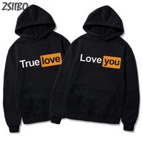 Wholesale Men s Hoodies True Love Love you Letters Funny Print Harajuku Casual Mens Sweatshirts Male Hoodie Women Unisex Streetwear HipHop