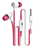 Wholesale In ear Flat wire Earphones JM21 Bass Earpiece Stereo headphone With Microphone Noise canceling headphones For Samsung iPhone XiaoMi